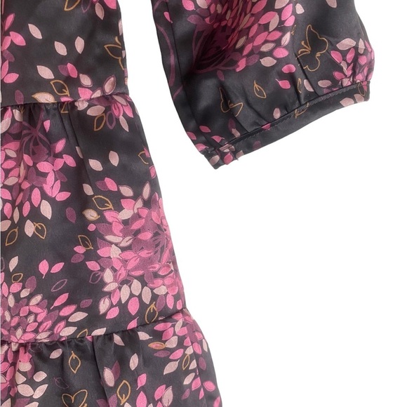 Gap Tiered Satin Dress Party Holiday Brown Pink Girl Size 5 - Picture 5 of 8